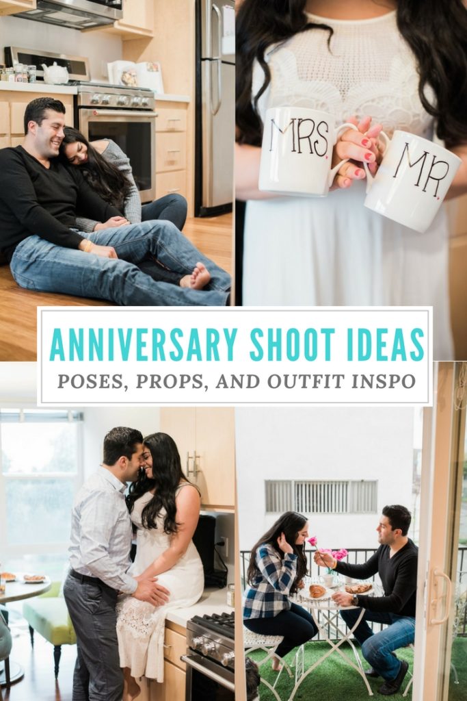 First year wedding anniversary shoot, at home shoot, outfit, pose and prop inspiration for a couples shoot #couplesshoot #anniversaryshoot #athomeshoot