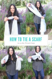 How to tie a scarf in a chic french loop and several other ways to wear a scarf and other wardrobe essentials