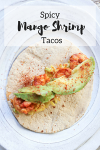 Spicy Mango Shrimp Tacos Recipe | healthy | lunch ideas | healthy dinner | easy dinner | healthy and easy dinner | seafood dinner | healthy mexican food |