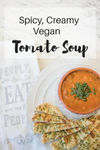 The best creamy roasted tomato soup recipe you'll try! It's packed full of tons of veggies. So healthy, yet super comforting! | vegan | dairy free | whole 30 |