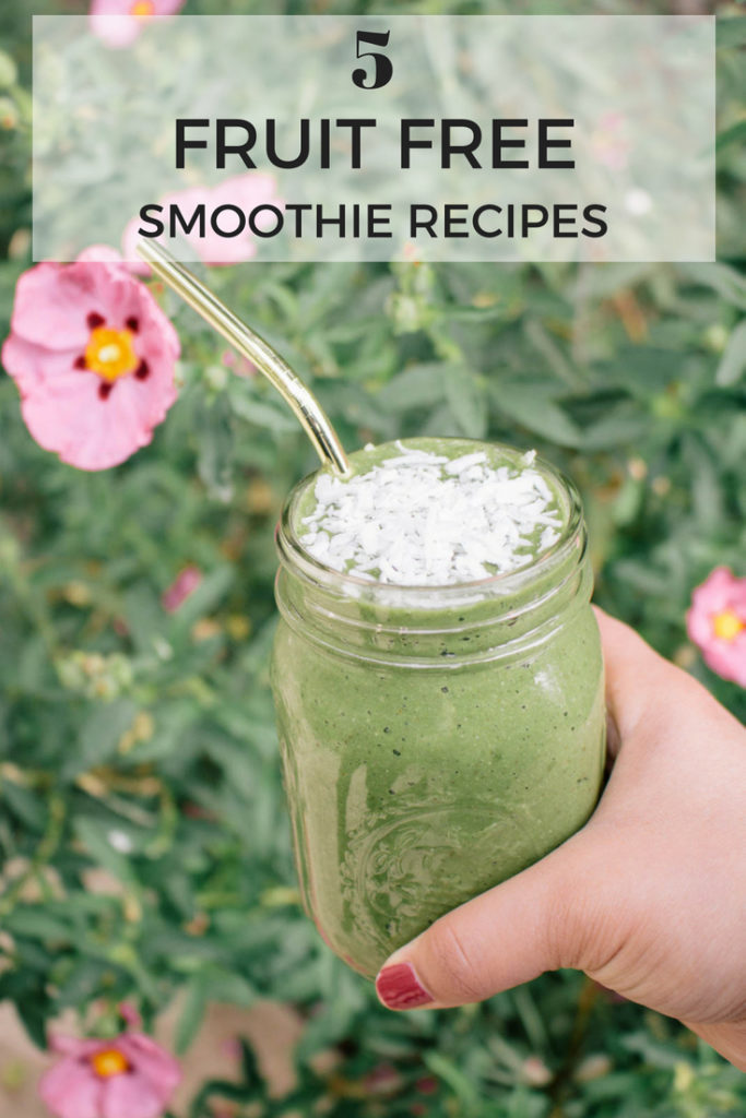5 delicious and fruit free smoothie recipes. Perfect for a healthy and delicious breakfast without a blood sugar spike