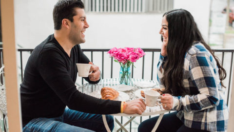 At home date night ideas. Have a cute breakfast outside in the backyard or on the balcony. Perfect for a budget friendly and romantic date