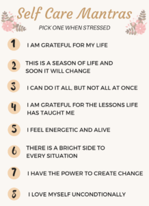 Self care mantras to repeat when you're feeling stressed and overwhelmed