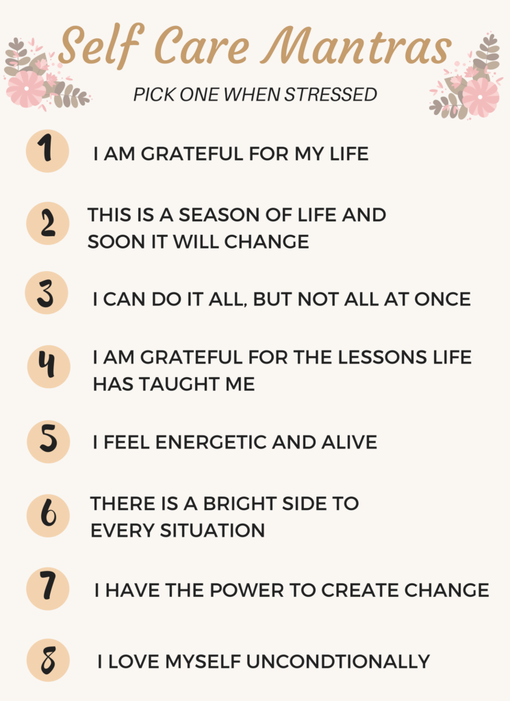 Self care mantras to repeat when you're feeling stressed and overwhelmed