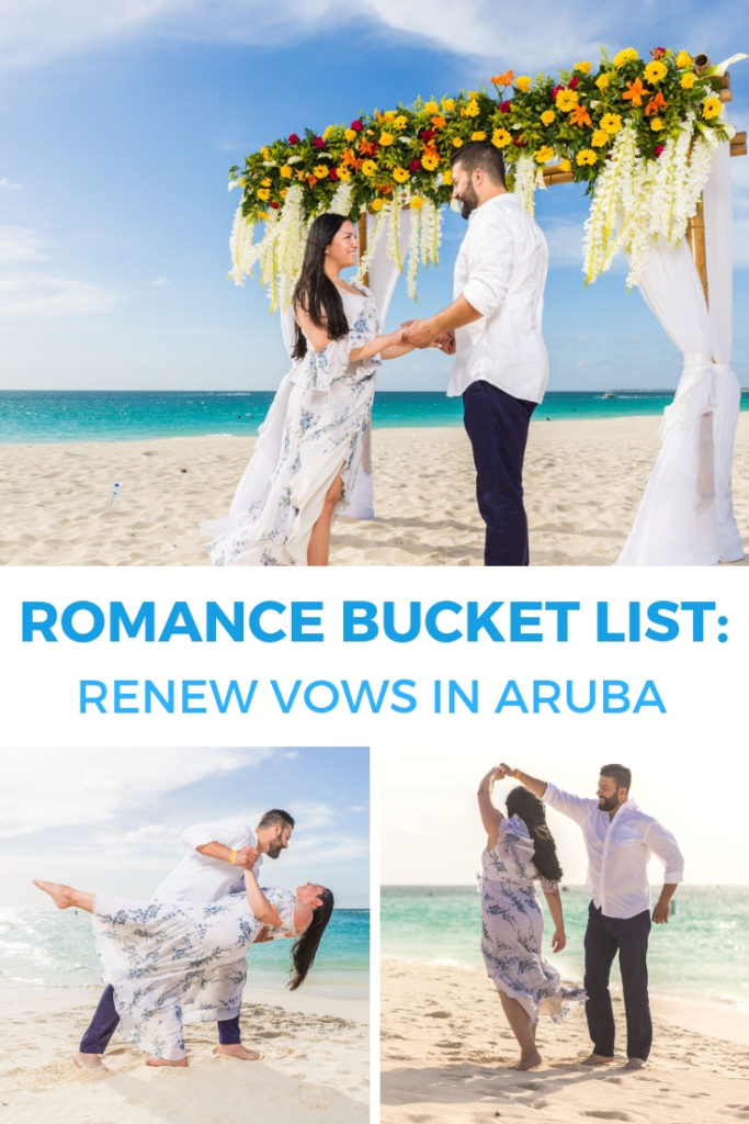 Add this to your romance bucket list: renew your vows on the beach in Aruba! The most romantic vow renewal and bucket list item to add to your Caribbean getaway