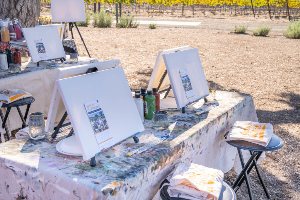 Painting class at a winery, things to do in Buellton, California a hidden gem along the California Coastline in the Santa Ynez Valley