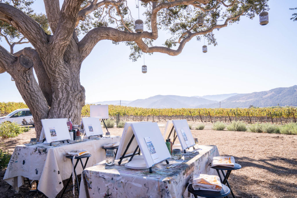 Painting class at a winery, things to do in Buellton, California a hidden gem along the California Coastline in the Santa Ynez Valley