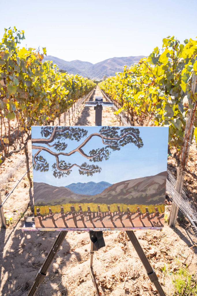 Painting class at a winery, things to do in Buellton, California a hidden gem along the California Coastline in the Santa Ynez Valley