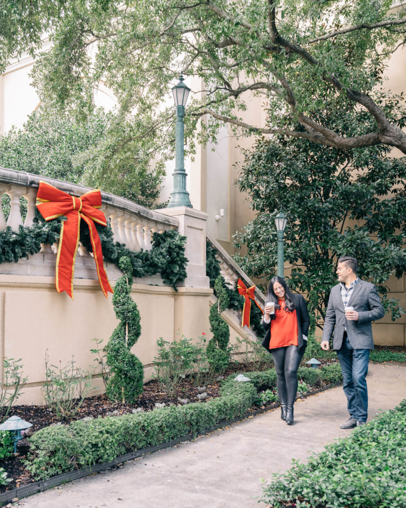 Go for a romantic walk as a Christmas date idea