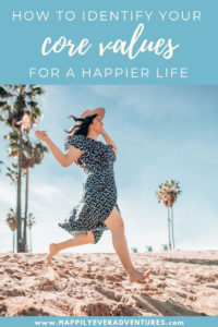 Finding your personal and business core values to live a happier life. This free printable worksheet will help you identify your values for better decision making and a happier, filled with purpose, more productive life